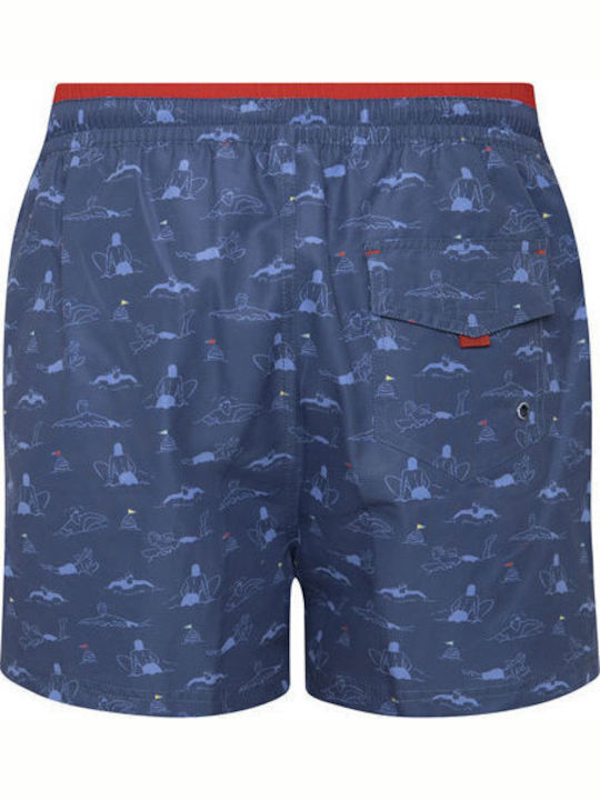 Asley Herren Badebekleidung Shorts Marineblau mit Mustern