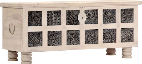 vidaXL Hölzernes Dekorative Koffer 110x40x45cm Weiß