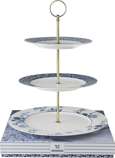 Laura Ashley Porzellan Etagere 3 Etagen Weiß Ø26cm 1Stück