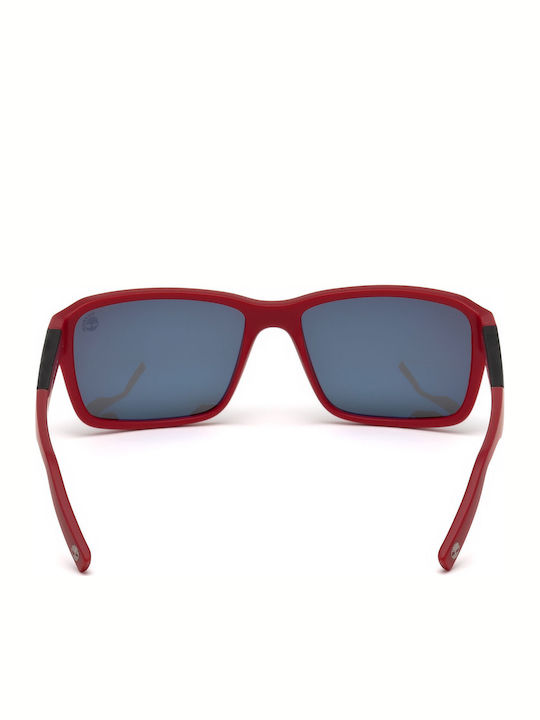 Timberland Men's Sunglasses with Red Plastic Frame and Gray Polarized Lens TB9155-67D