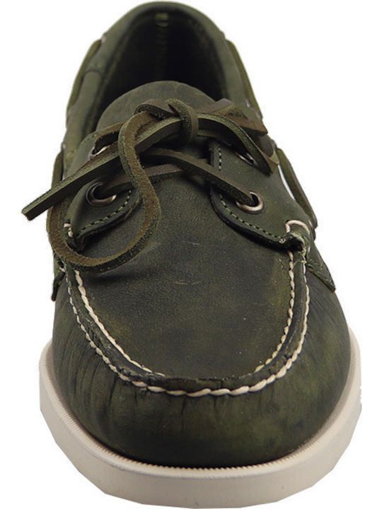 Docksides Portland Crazy H Men's Leather Boat Shoes Green