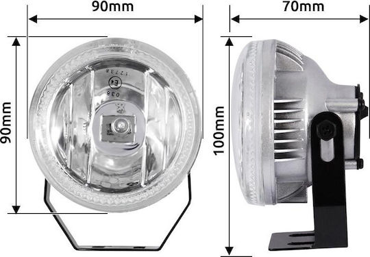 Autoline Angel Eye H3 Round Foglights Car LED Universal 12V 55W 9cm 2pcs