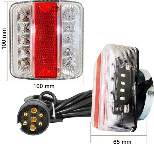 Σετ Φώτα Τρέιλερ LED Αδιάβροχα με Μαγνήτη 12V 2τμχ