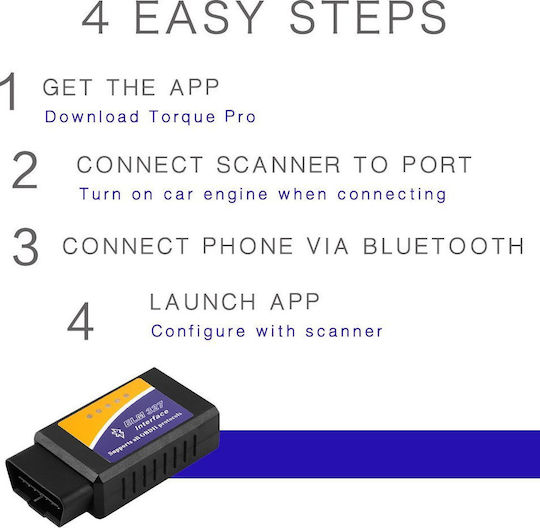 Car Diagnostics ELM 327 Bluetooth Tool OBD 2 Compatible Android