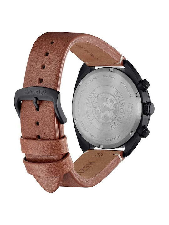 Citizen Men's Watch 41mm Chronograph Battery with Brown Leather Strap