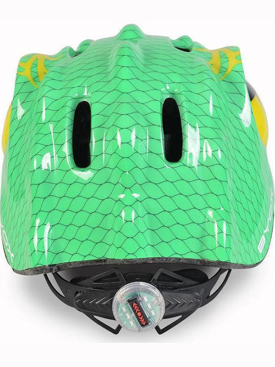 Byox Dino Kids' Helmet for City Bike Green with LED Light
