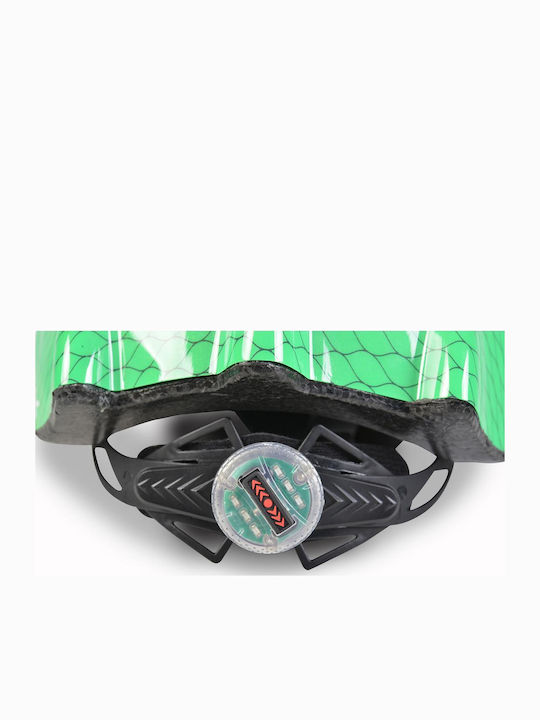 Byox Dino Kids' Helmet for City Bike Green with LED Light