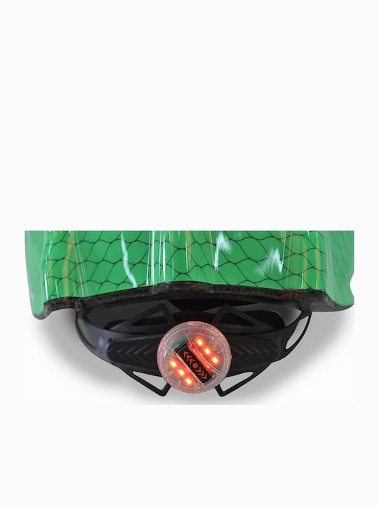 Byox Dino Kids' Helmet for City Bike Green with LED Light