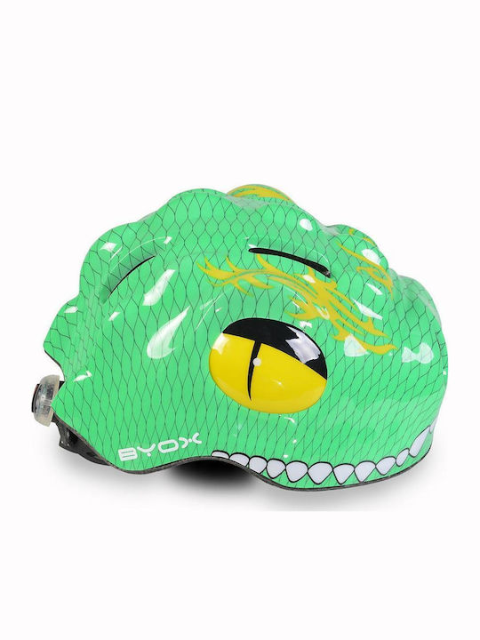 Byox Dino Kids' Helmet for City Bike Green with LED Light