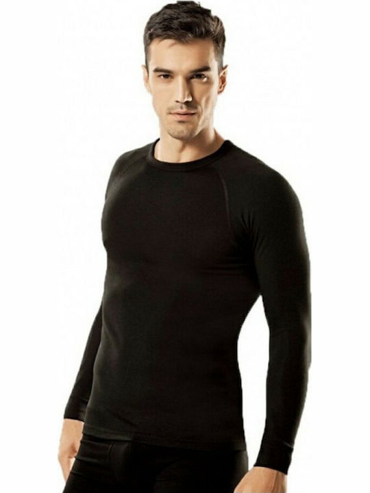 Namaldi Bluza termică pentru bărbați cu mâneci lungi Negru
