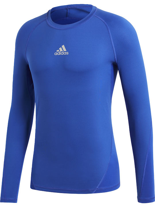 Adidas Thermoactive Alphaskin Ανδρική Ισοθερμική Μακρυμάνικη Μπλούζα Μπλε