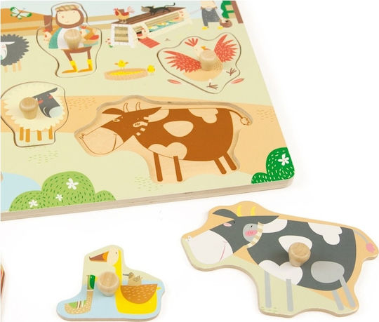 Holz Kinder Steckpuzzle Bauernhof 7pcs Andreu Toys