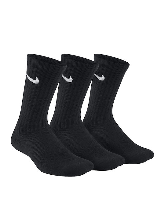Nike Athletic Kids' Long Socks Dri-Fit Performance Cushioned Crew Black 3 Pairs