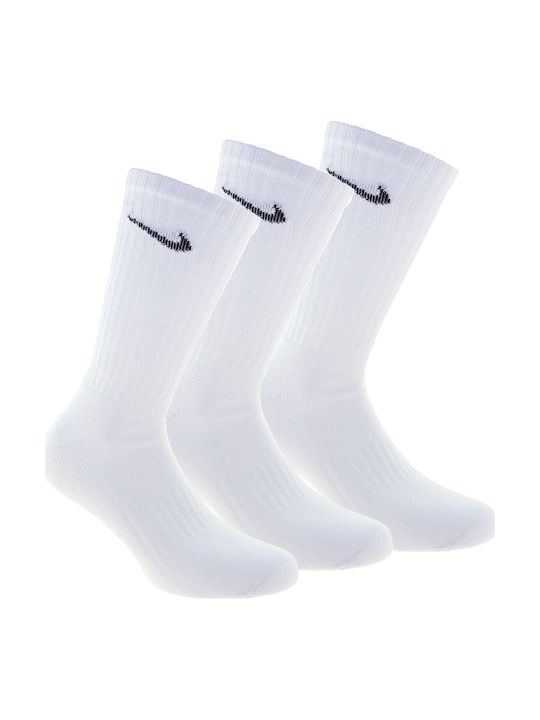 Nike Value Cotton Κάλτσες για Τέννις Λευκές 3 Ζεύγη
