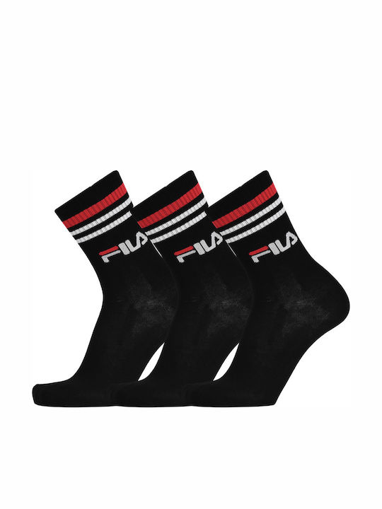 FILA Unique Șosete Sportive Negre 3 perechi