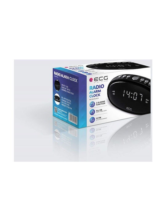 ECG RB 010 Black Επιτραπέζιο Ψηφιακό Ρολόι με Ξυπνητήρι & Ραδιόφωνο Μαύρο RB010