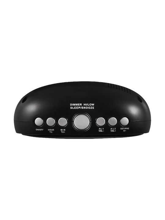 ECG RB 010 Black Επιτραπέζιο Ψηφιακό Ρολόι με Ξυπνητήρι & Ραδιόφωνο Μαύρο RB010
