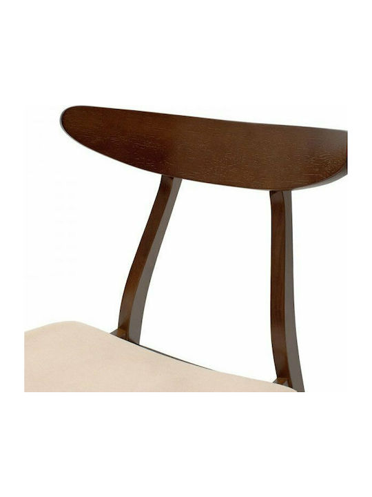 Orlean Kitchen Wooden Chair Walnut / Beige 49x53.5x78cm