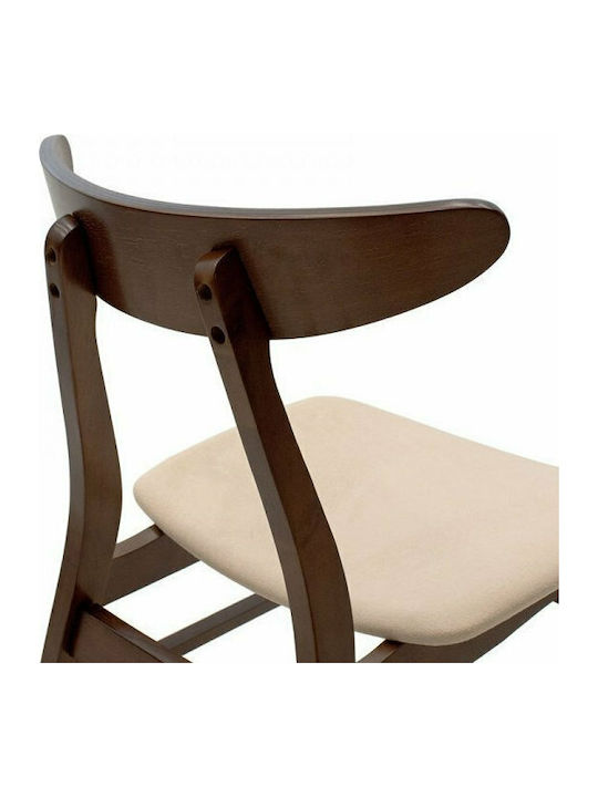 Orlean Kitchen Wooden Chair Walnut / Beige 49x53.5x78cm