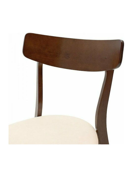 Toto Kitchen Wooden Chair Beige / Walnut 45.5x51.5x77cm