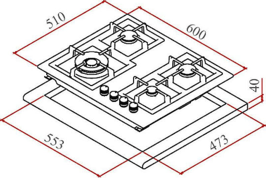 Teka Gas Cooktop Autonomous Inox 60x51εκ. Silver