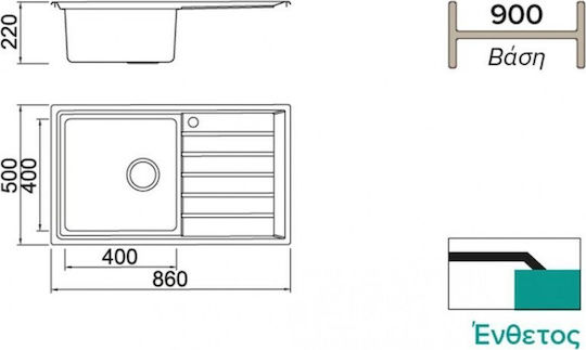 Karag BL 654 BL654 Drop-In Sink Inox Satin W86xD50cm Silver