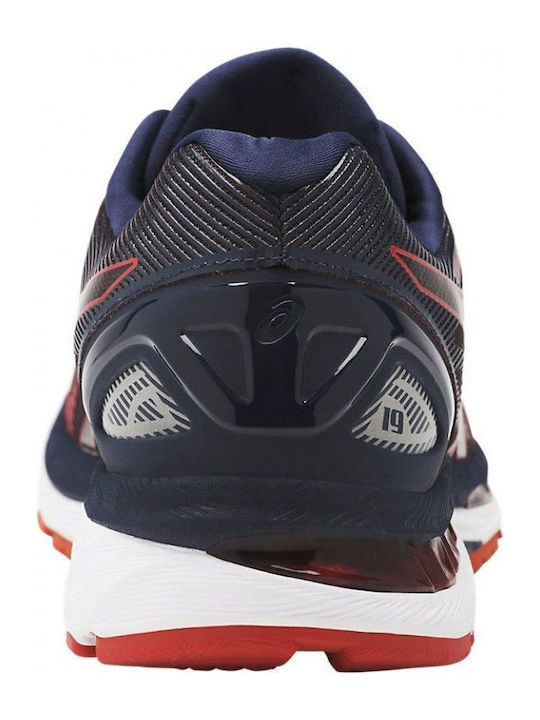 Gel-Nimbus 19 Herren Sportschuhe Laufen Peacoat / Red Clay