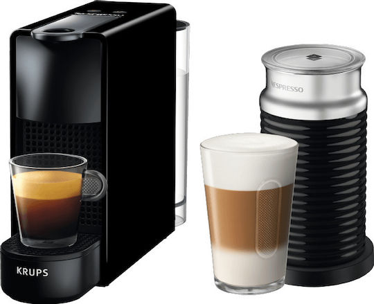 Krups Essenza Mini Pod Coffee Machine Nespresso Pressure 19bar with Milk Frother Black