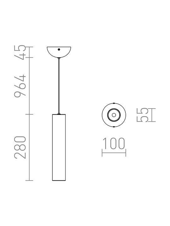 Rendl Light Studio Riga 28 Pendant Висящо Осветително тяло LED с Топло Бяло Светлина Бял