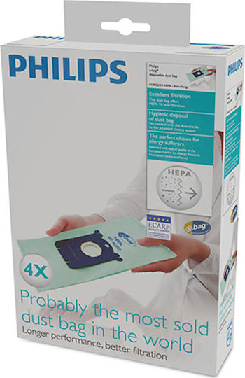 Philips Σακούλες Σκούπας 4τμχ Συμβατή με Σκούπα Philips