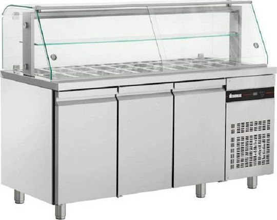 Inomak Vitrină de Răcire De Podea cu 2 Niveluri cu Capacitate 421lt 181x70x131cm