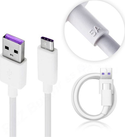 Huawei AP71 USB 2.0 Cable USB-C male - USB-A 40W Λευκό 1m 04071497 Bulk