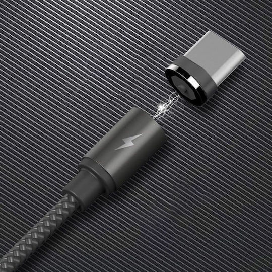 Remax Gravity RC-095a Braided / Magnetic USB 2.0 Cable USB-C male - USB-A Gold 1m