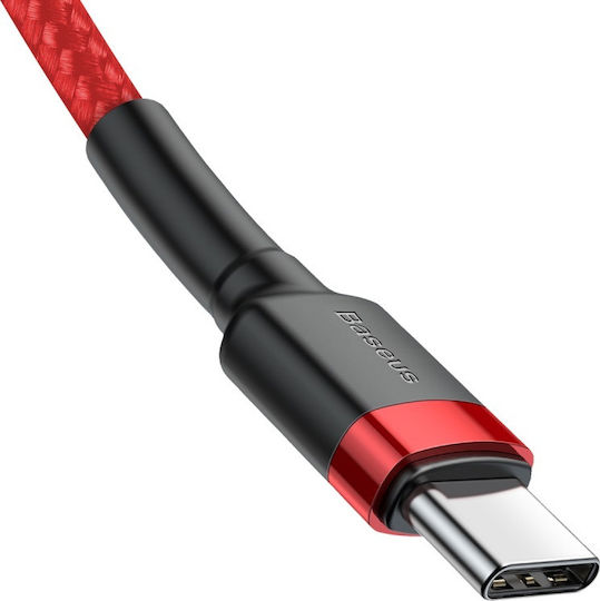 Baseus Cafule Braided USB 2.0 Cable USB-C Male - USB-C 60W Red 1m CATKLF-G09