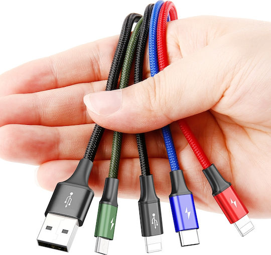 Baseus Rapid Series Braided USB to Lightning / Type-C / micro USB 1.2m 3.5A Cable Multicolour (CA1T4-A01)