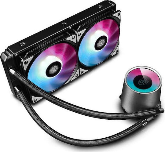 Deepcool Castle 240 RGB Υδρόψυξη Επεξεργαστή Διπλού Ανεμιστήρα 120mm για Socket AM4