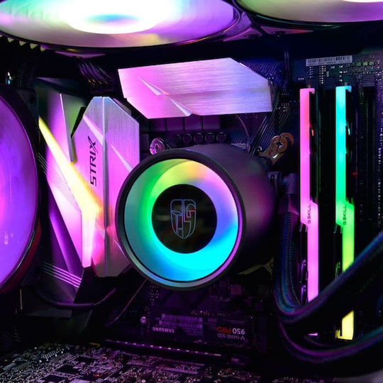 Deepcool Castle 240 RGB Υδρόψυξη Επεξεργαστή Διπλού Ανεμιστήρα 120mm για Socket AM4