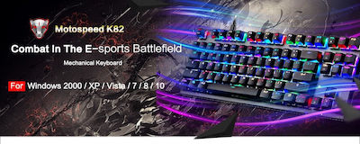 Motospeed K82 Гейминг Механична Клавиатура Без ключове с Outemu Blue суичове и RGB подсветка (Гръцки) Черен