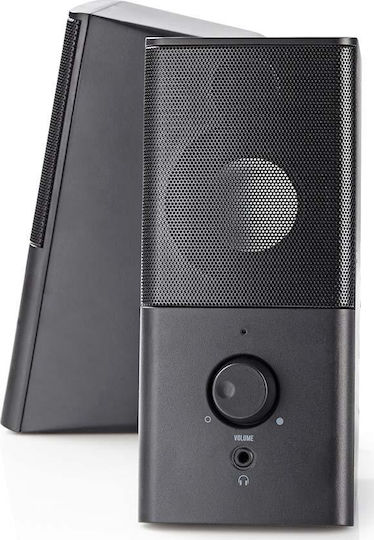 Nedis GSPR10020BK Ηχεία Υπολογιστή 2.0 με Ισχύ 18W Μαύρα