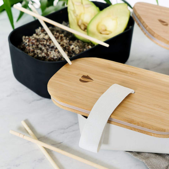 Navaris Bamboo Lunch Box Bento White 1000ml