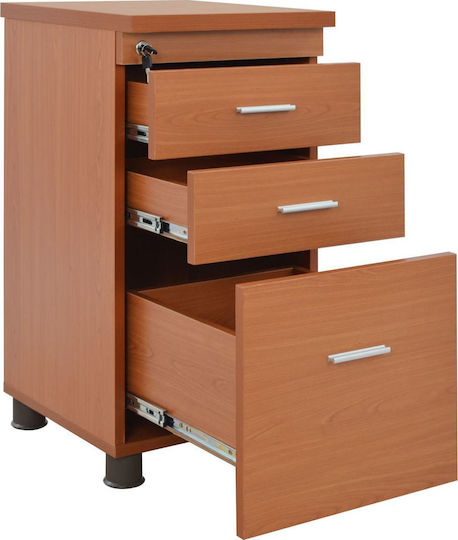 Office Storage Drawer Vance Wooden with Lock Cherry 40x46x75cm
