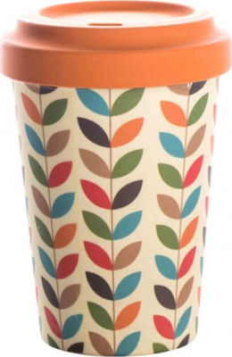 Chic Mic Bright Leaves Κούπα Μπαμπού με Καπάκι Πολύχρωμη 400ml