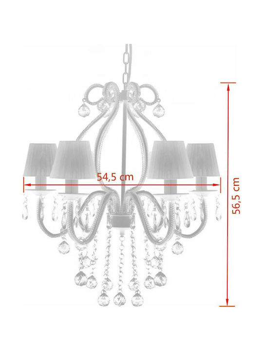 vidaXL Πολυέλαιος 6xE14 Ø54.5cm με Καπέλα Λευκός 60338