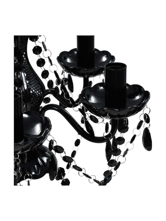 vidaXL Kronleuchter 5xE14 mit Kerzen Schwarz 240308