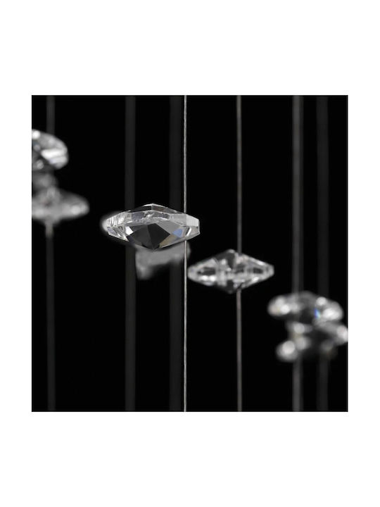vidaXL Chandelier with Crystals Silver 29cm 241391