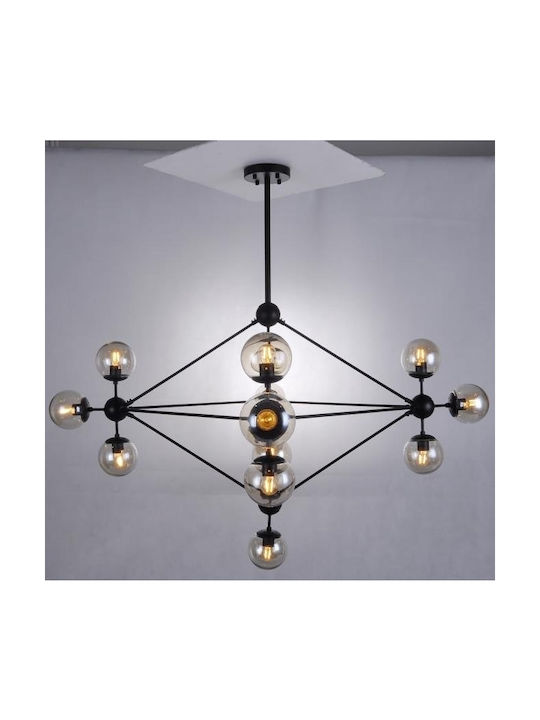 Luma Pendant Chandelier for 15 Bulbs E27 Black