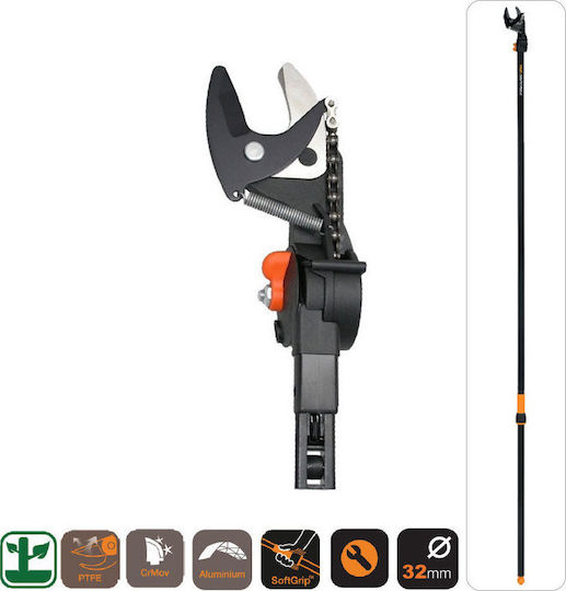 Fiskars UP84 Τηλεσκοπικό Κονταροψάλιδο 2.32m με Άνοιγμα Ψαλιδιού 32mm