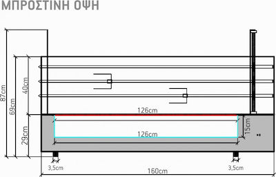 Biokan TLGH9 Σουβλιέρα Κάρβουνου 2.5kW με Διαστάσεις 115x160x150cm