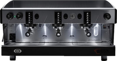 Wega Atlas W01 EVD Schwarzmetallic Gewerbliche Espressomaschine mit 3 Gruppe B98xT57xH52cm