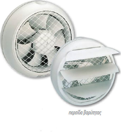 S&P HCM-150N Επιτοίχιος Εξαεριστήρας 150mm Λευκός